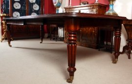 02972d - 3-English-Regency-Dining-Table-&-10-Ballon-Back-Chairs-5